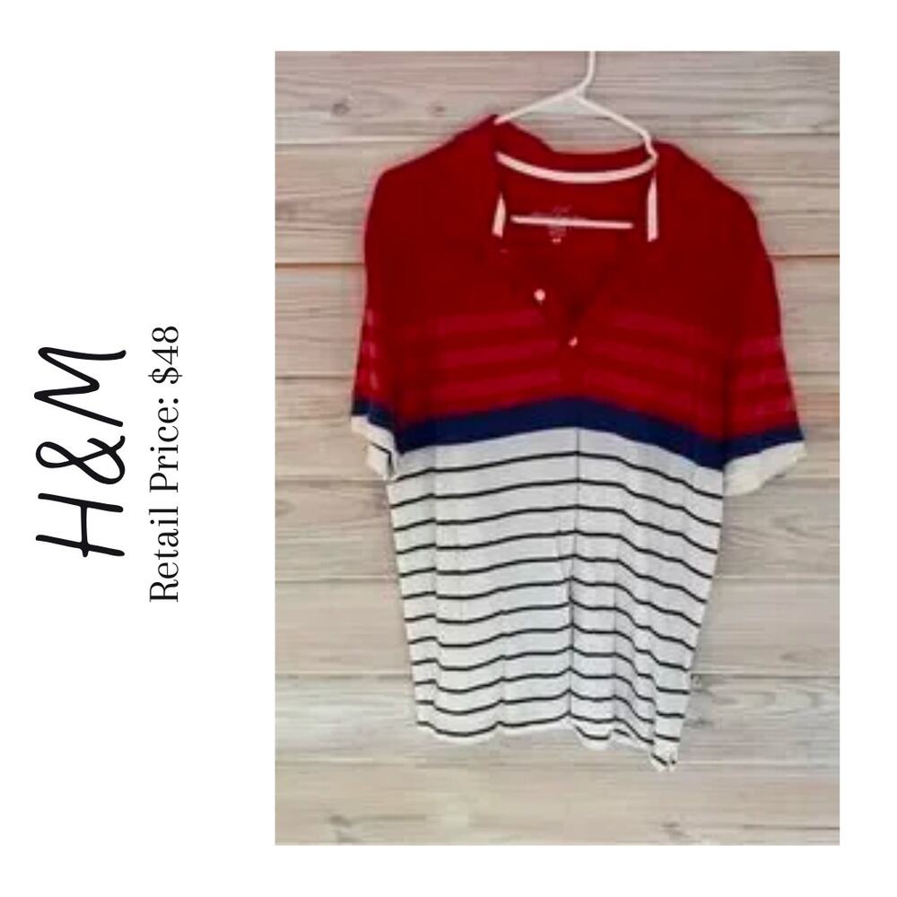Men’s H&M American Pride Stripe Polo